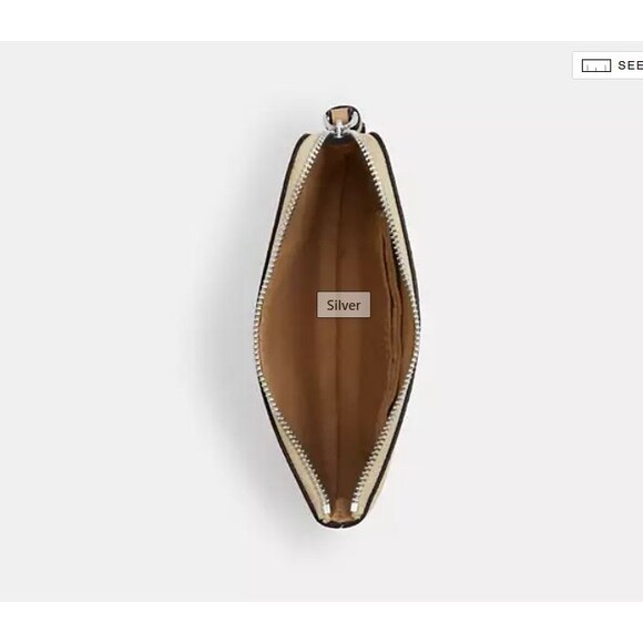 New Coach Corner Zip Wristlet Yellow Lemon Print Canvas CBB80 - Picture 4 of 4